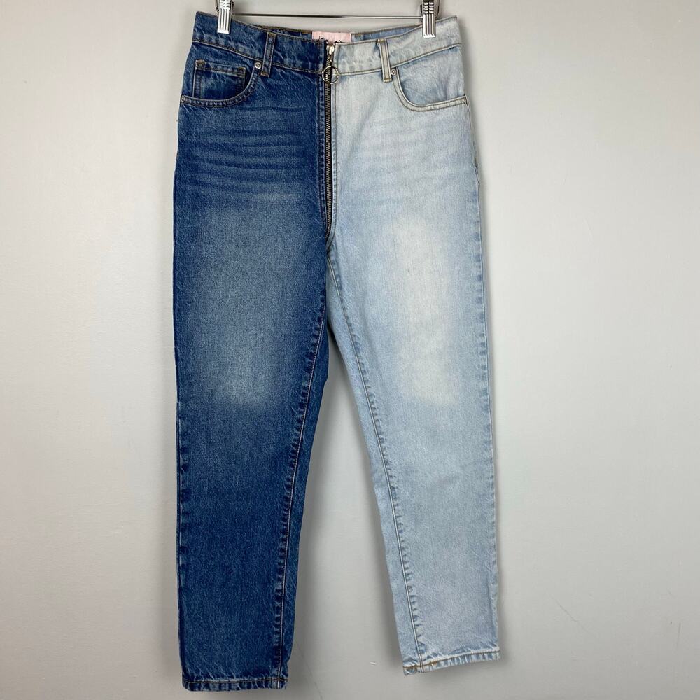 Revice Denim Yin Yang Two-Tone High Waisted Zipper Jeans In Tokyo Wash Size 28 - Picture 4 of 11